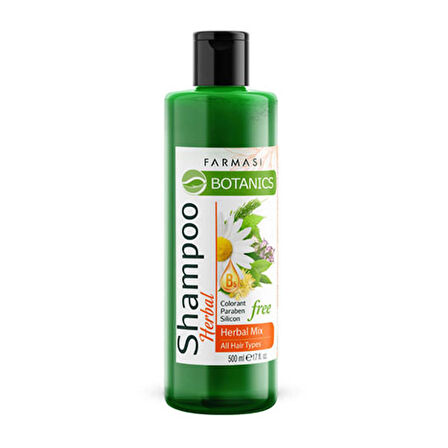 FARMASI BOTANICS HERBAL MIX ŞAMPUAN TÜM SAÇ TİPLERİ İÇİN 500 ML