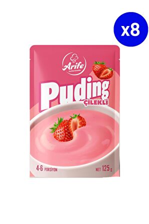 Arife Çilek Aromalı Puding 125 Gr x 8 Adet