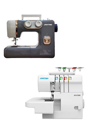 Jaktec A320 Dikiş Makinesi ve E360 4 İplik Overlok Makinesi / Ev Tipi 2’li Makine Seti