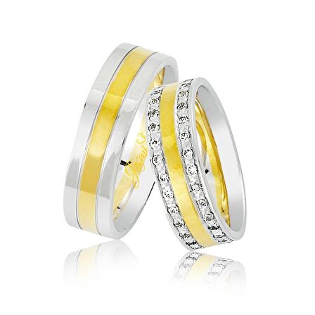 İki Renk Altın Alyans 1101