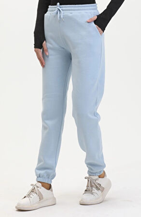 3 iplik şardonlu paça lastikli eşofman bebe mavi is001