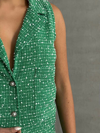 Yelekli şort takım Yeşil