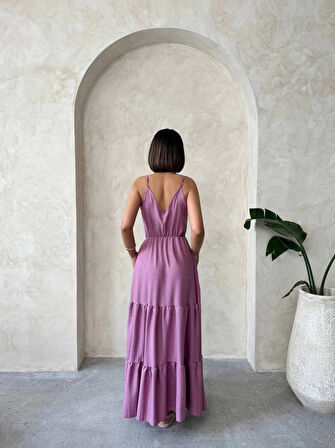 Fırfırlı katlı elbise s255049