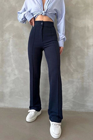 Önü cumalı ithal krep pantolon