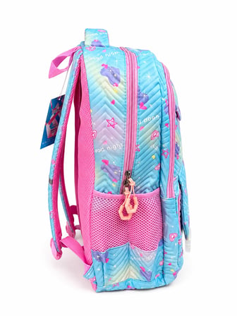 Kore Model 3 Lü Set Su Geçirmez Kız Çocuk Çantası Mavi-Pembe Çanta-Beslenme-Kalemlik Seti