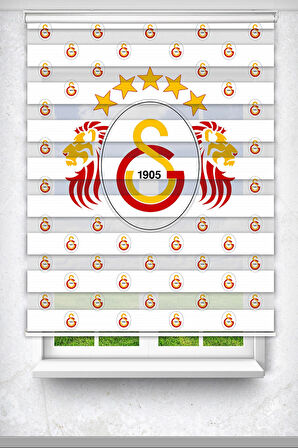 Sarı Kırmızı Aslan Baskılı Perde - Dijital Baskılı Zebra Stor Perde