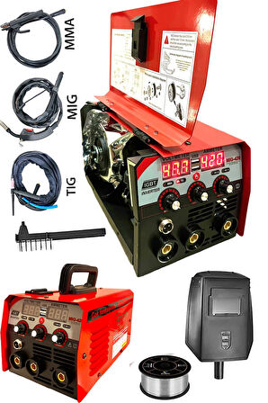 Gazsız Gazaltı Çift Kartlı Kaynak Tıg Mıg Mma 3ın1 Ultra Fonksiyonlu Dijital Gösterge Kaynak Mak