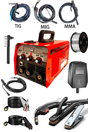 Gazsız Gazaltı Çift Kartlı Kaynak Tıg Mıg Mma 3ın1 Ultra Fonksiyonlu Dijital Gösterge Kaynak Mak