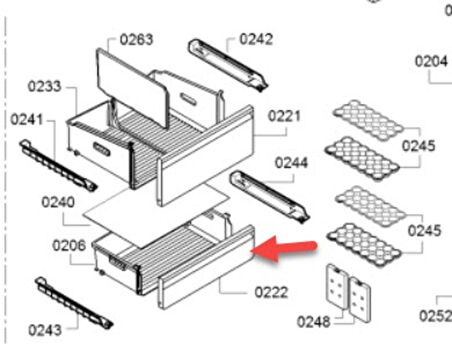 Bosch Siemens Profilo Buzdolabı Dondurucu Çekmece alt kapak ( sipariş öncesi uyumluluk sorgulatınız)