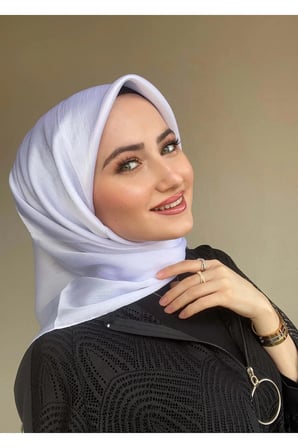 Abiye Janjan Parlak Saten Dokulu Tesettür Abiye Şifon Şal