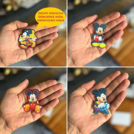 ÜTÜ İLE YAPIŞAN 4 ADET ÖRME KUMAŞ ARMA YIRTIK KAPATICI PRATİK YAMA TEKSTİL PATCH MiCKEY MOUSE