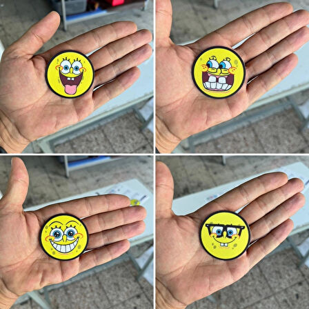 ÜTÜ İLE YAPIŞAN 4 ADET ÖRME KUMAŞ ARMA YIRTIK KAPATICI PRATİK YAMA TEKSTİL PATCH ŞİRİN EMOJİLER