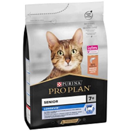 Proplan adult 7+ somonlu ileri yaşlı kedi maması 3 kg orgınal senior longevis