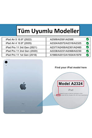 Uyumlu ipad Air 4. Nesil 10.9 inç Uyumlu Ekran Koruyucu Nano Cam Kırılmaz - Extra İnce