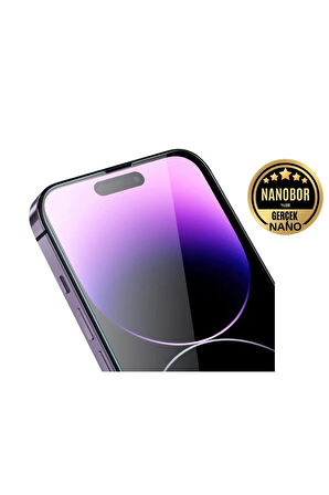 iPhone 14 Pro Max Gerçek Nano Teknoloji Ekran Koruyucu Kırılmaz Cam - Extra İnce
