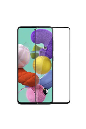 Samsung A51 Uyumlu Siyah Seramik Nano Ekran Koruyucu Tam Kaplayan Kırılmaz Cam - Extra İnce