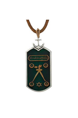 Barbaros Hayreddin Paşa Sancağı Çapalı Erkek Gümüş Künye Kolye