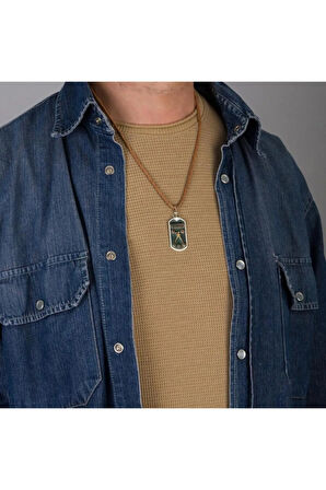 Barbaros Hayreddin Paşa Sancağı Çapalı Erkek Gümüş Künye Kolye