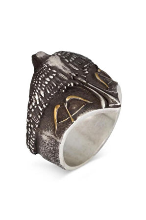 Alparslan Büyük Selçuklu Şahin Model Gümüş Erkek Yüzük