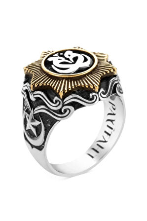 Payitaht Abdülhamid Dizisi Ay Yıldızlı Hüdhüd Kuşu Gümüş Yüzük