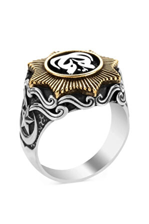 Payitaht Abdülhamid Dizisi Ay Yıldızlı Hüdhüd Kuşu Gümüş Yüzük