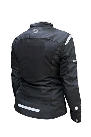 Luna Yazlık Fileli Korumalı Kadın Motosiklet Montu Yeni Sezon Siyah Beyaz