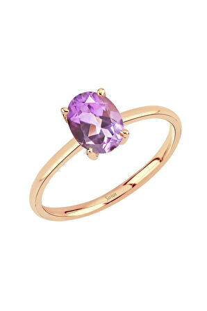 Oval Ametist Taşlı Esila Yüzük 0602R0052
