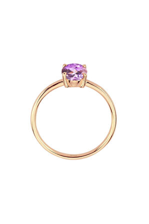 Oval Ametist Taşlı Esila Yüzük 0602R0052