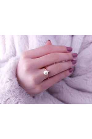 Fairytale Pırlanta Taşlı İnci Yüzük 0602R0056