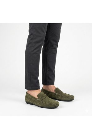 HAKİKİ DERİ YEŞİL SÜET GÜNLÜK LOAFER YENİ SEZON ERKEK AYAKKABI 110420262320
