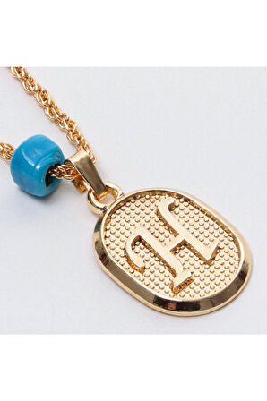 Plastik Boncuklu Burgulu Harfli Kolye