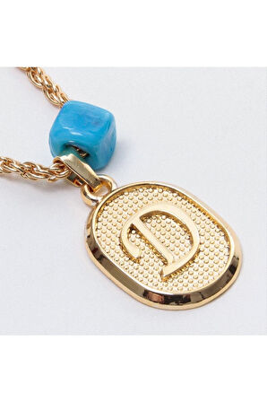 Plastik Boncuklu Burgulu Harfli Kolye