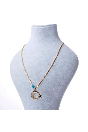 Ay Yıldız Figürlü Kolye