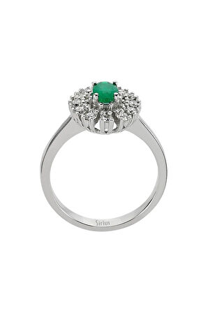 Zümrüt Taşlı Pırlanta Anturaj Yüzük