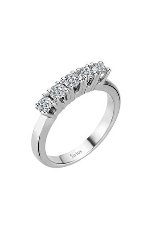 G Renk 0,65 Karat Pırlanta 5 Taş Yüzük