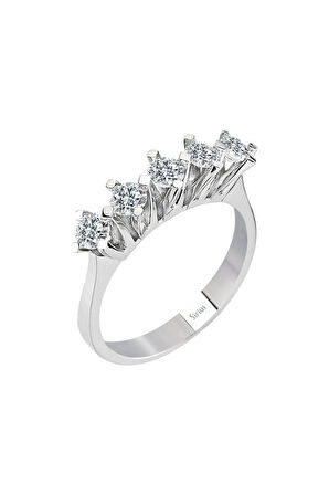 0,80 Karat Pırlanta 5 Taş Yüzük