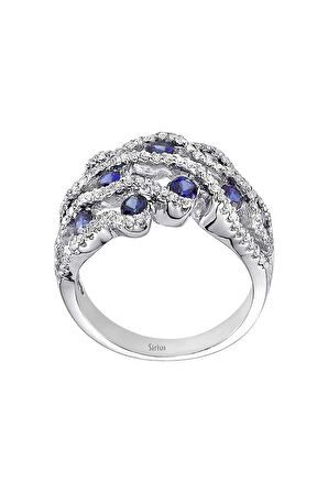 Safir ve Pırlanta Taşlı Yüzük