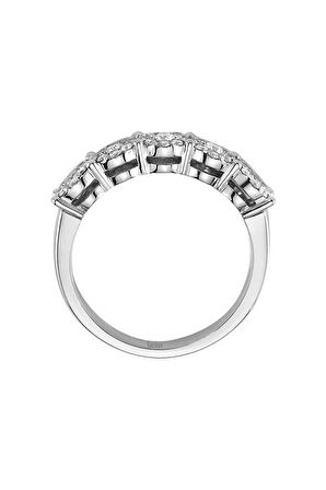 2 Karat Görünümlü Pırlanta 5 Taş Yüzük