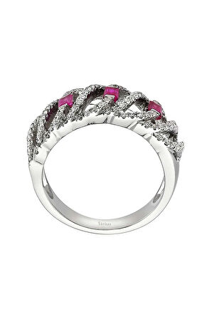 Pırlanta ve Baget Kesim Yakut Taşlı Yüzük