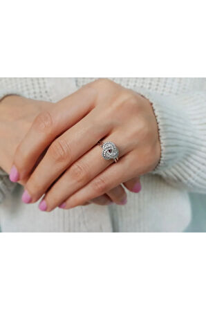 Pırlanta Taşlı Sonsuz Sarmal Yüzük