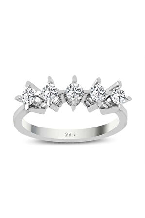 D Renk 0,45 Karat Pırlanta 5 Taş Yüzük