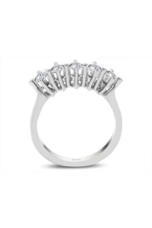 D Renk 0,45 Karat Pırlanta 5 Taş Yüzük