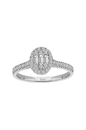 F Renk 0,43 Karat Baget Pırlanta Yüzük