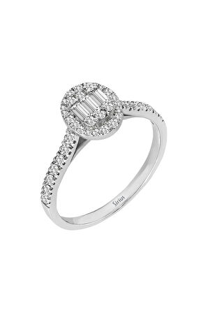 F Renk 0,43 Karat Baget Pırlanta Yüzük