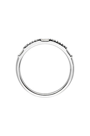 Baget Pırlanta Taşlı Yarım Tur Yüzük