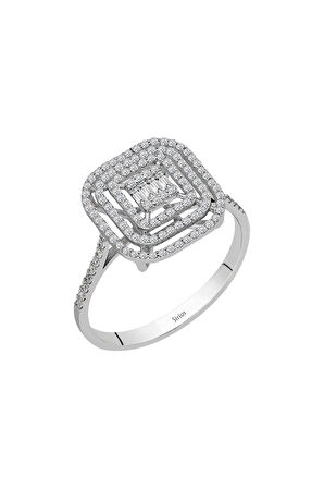 E Renk 0,39 Karat Baget Pırlanta Yüzük