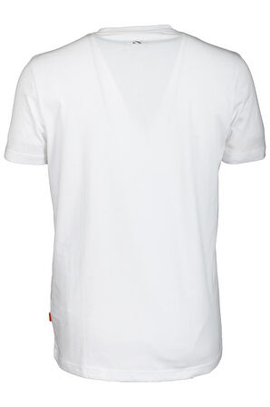 Erkek Tişört Bisiklet Yaka Beyaz %100 Pamuk Slim Fit Baskılı T-shirt NCS JEANS 1104