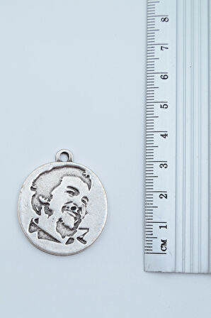 2'li Che Guevare Madalyon - Orak Çekiç Gümüş Kaplama Kolye Seti