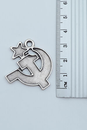 2'li Che Guevare Madalyon - Orak Çekiç Gümüş Kaplama Kolye Seti