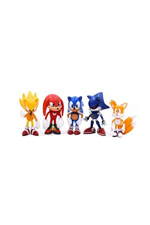 Oyuncak Sonic Mini Figür Oyuncak 5 Figürlü Oyuncak Seti Super Metal Kirpi Sonic Tails Knuckles